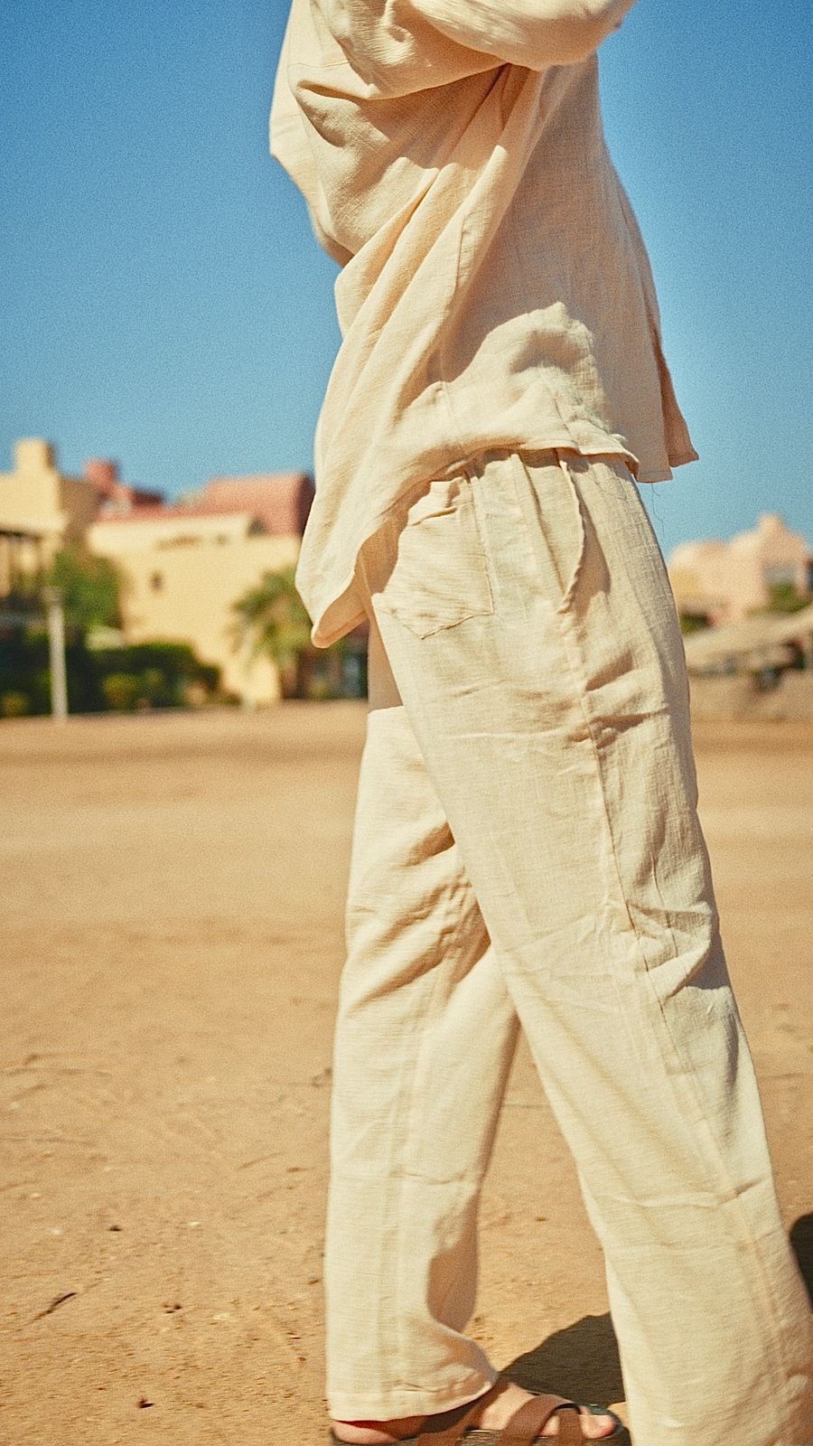 Beige LINEN Pants