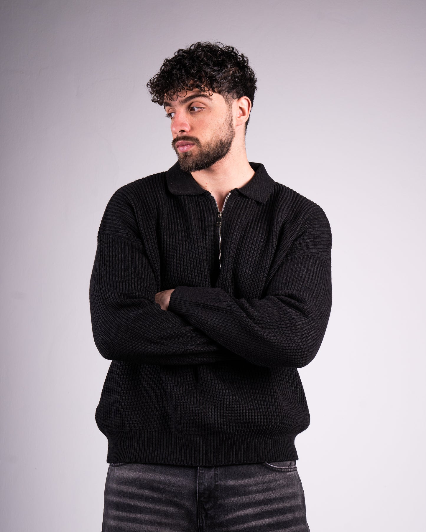 Trico Textured Quarter Zipper Oversized
