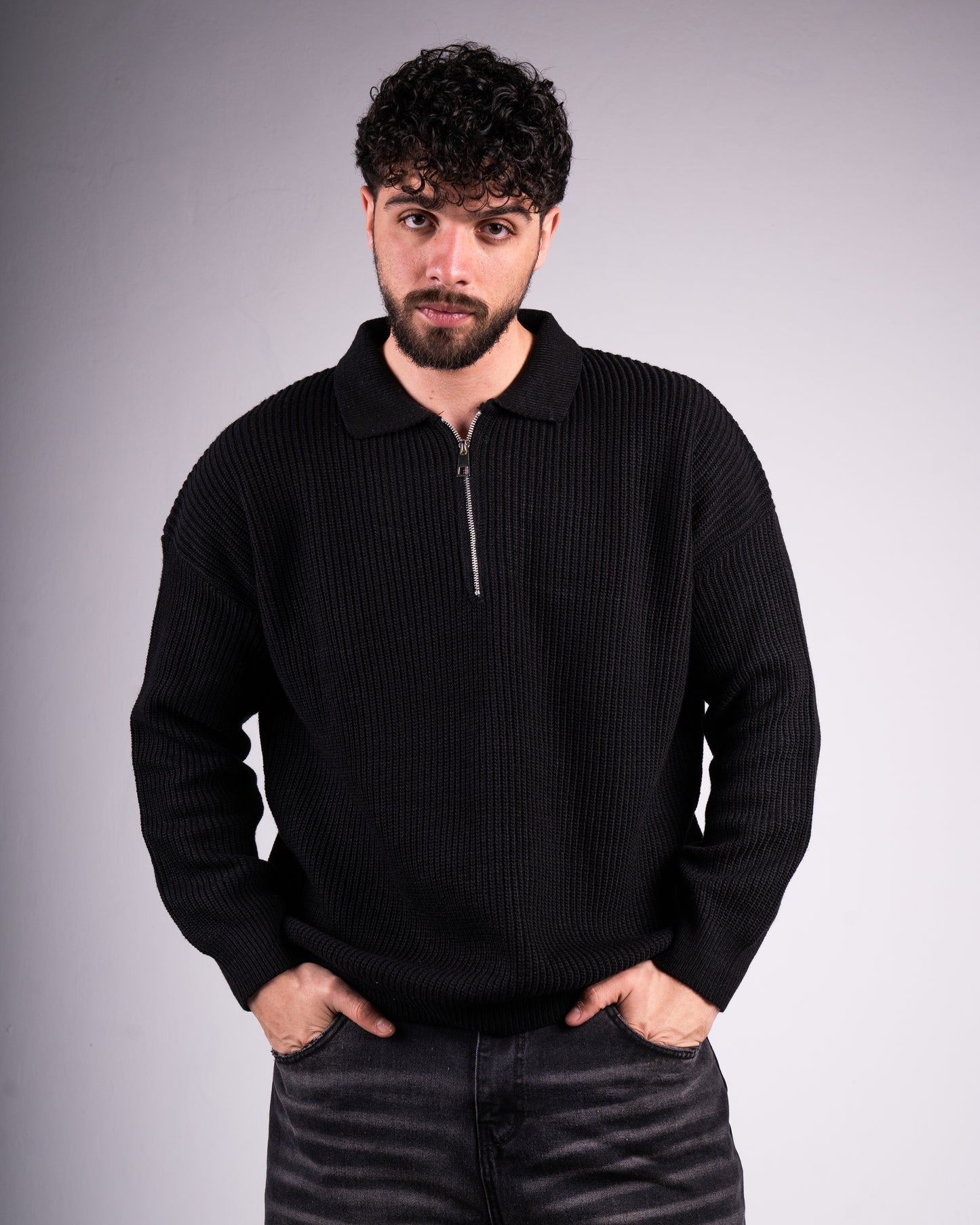 Trico Textured Quarter Zipper Oversized