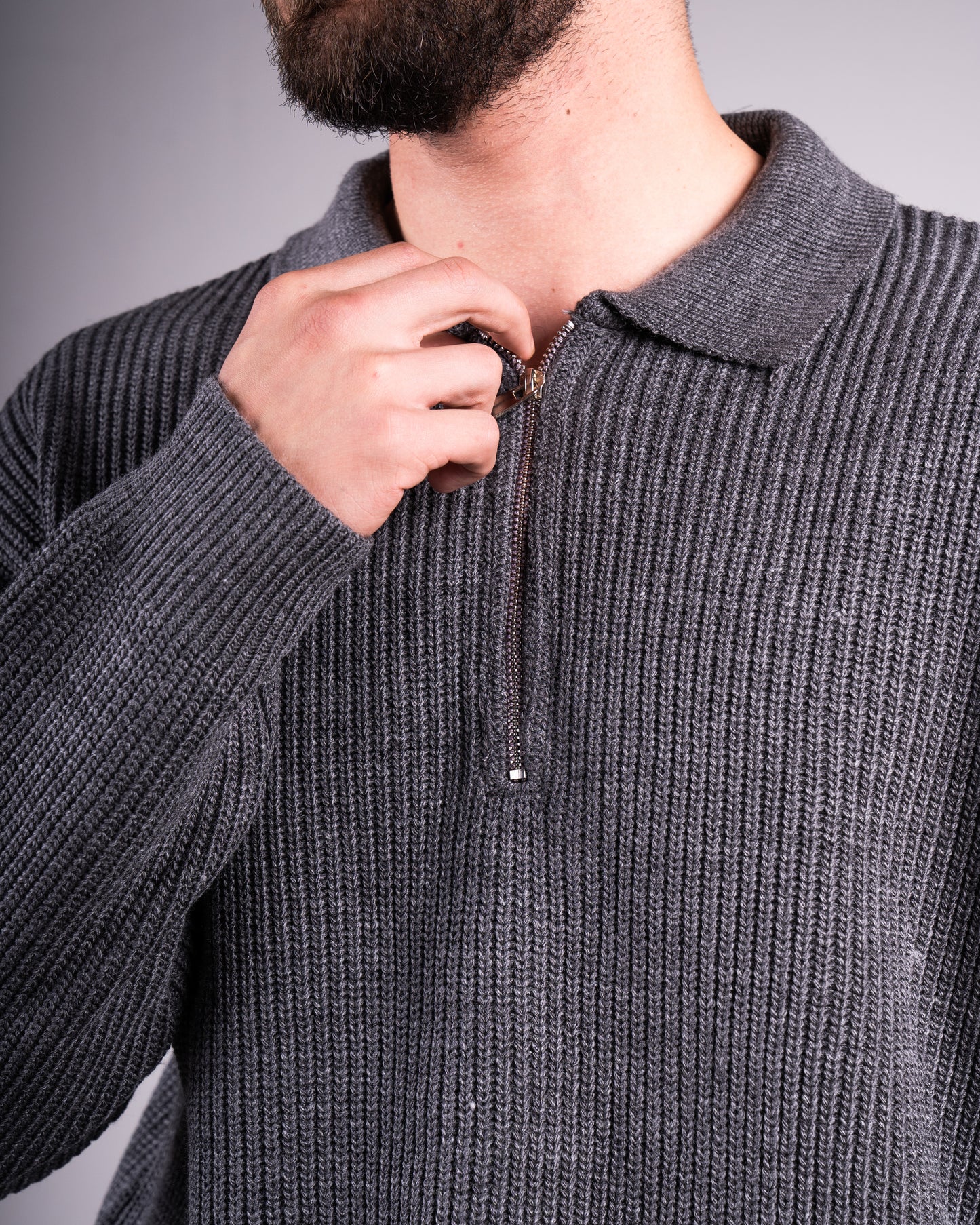 Trico Textured Quarter Zipper Oversized