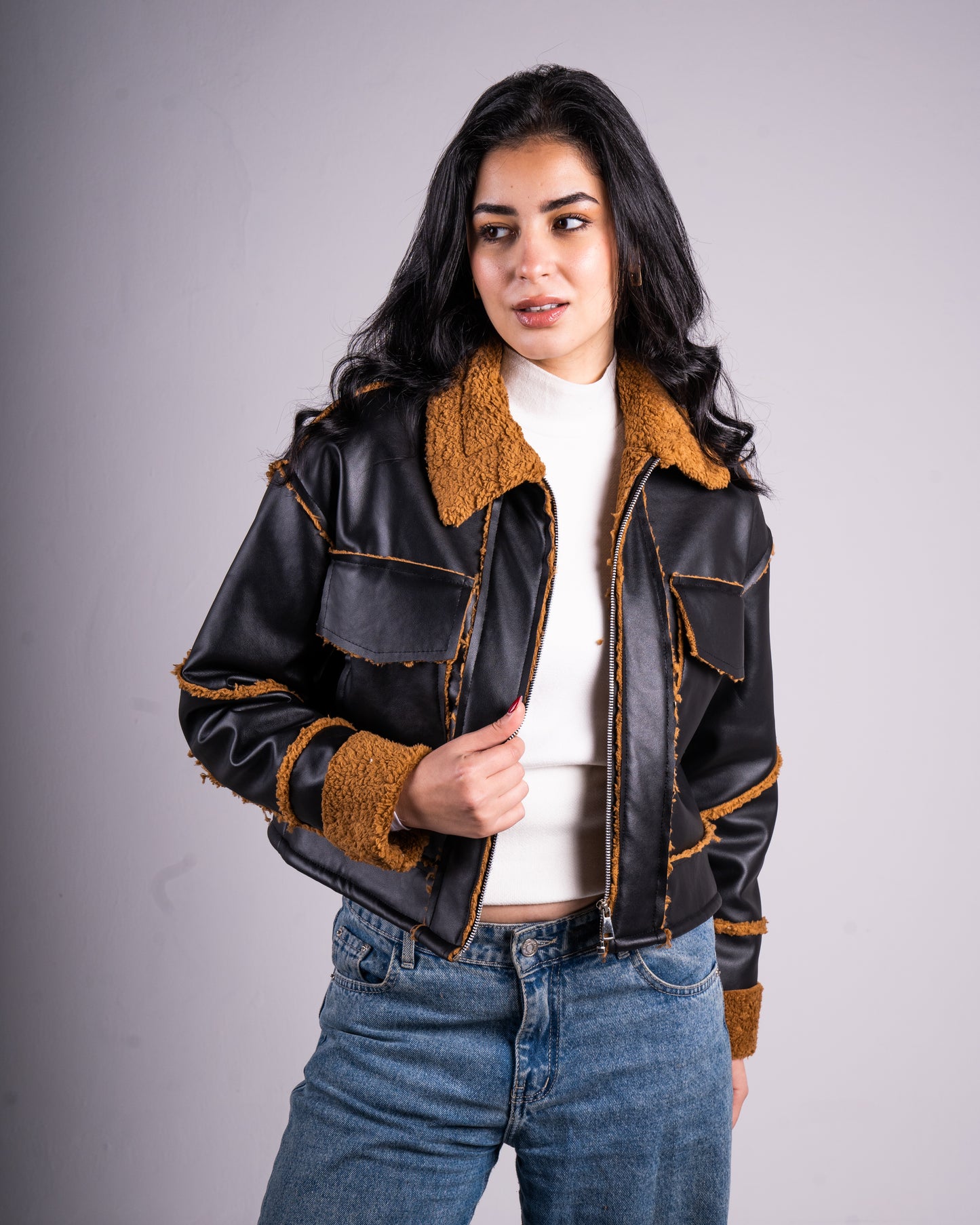 Fur-lined Leather Jacket