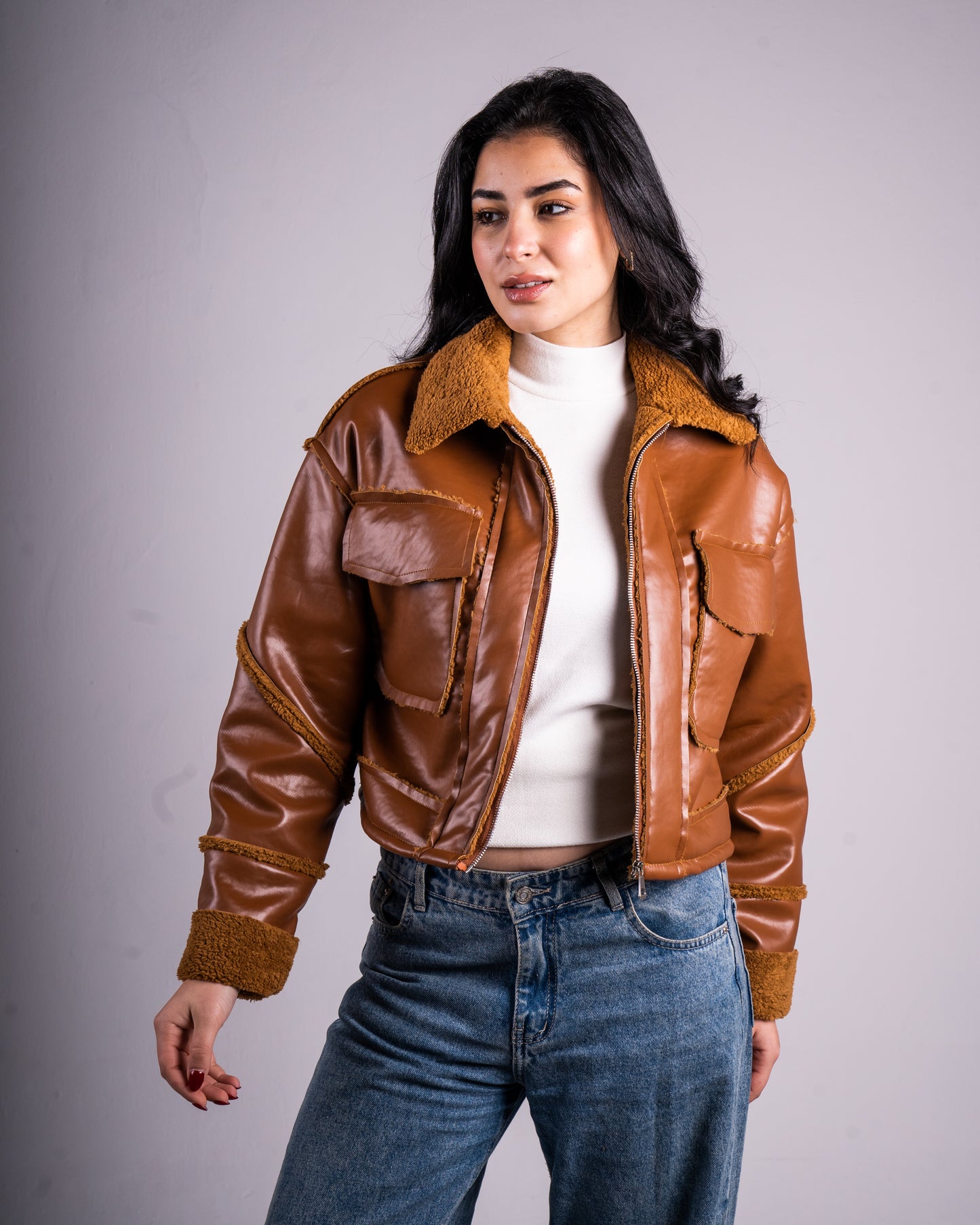 Fur-lined Leather Jacket