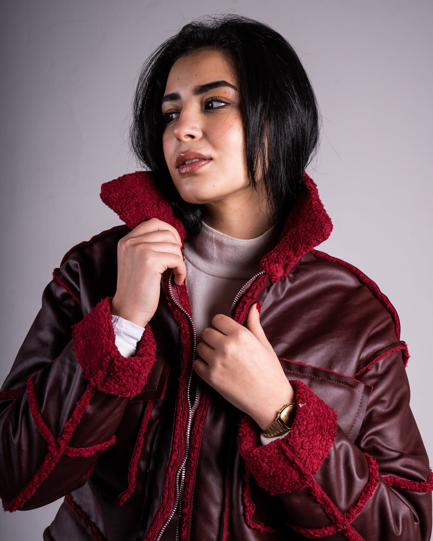 Fur-lined Leather Jacket