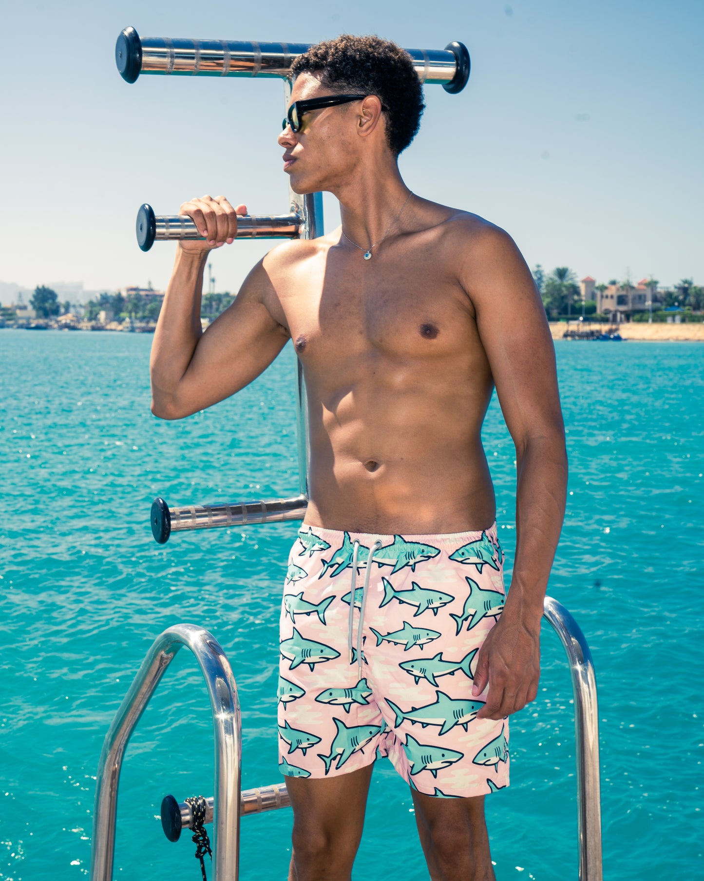 Blush Shark Swim Short