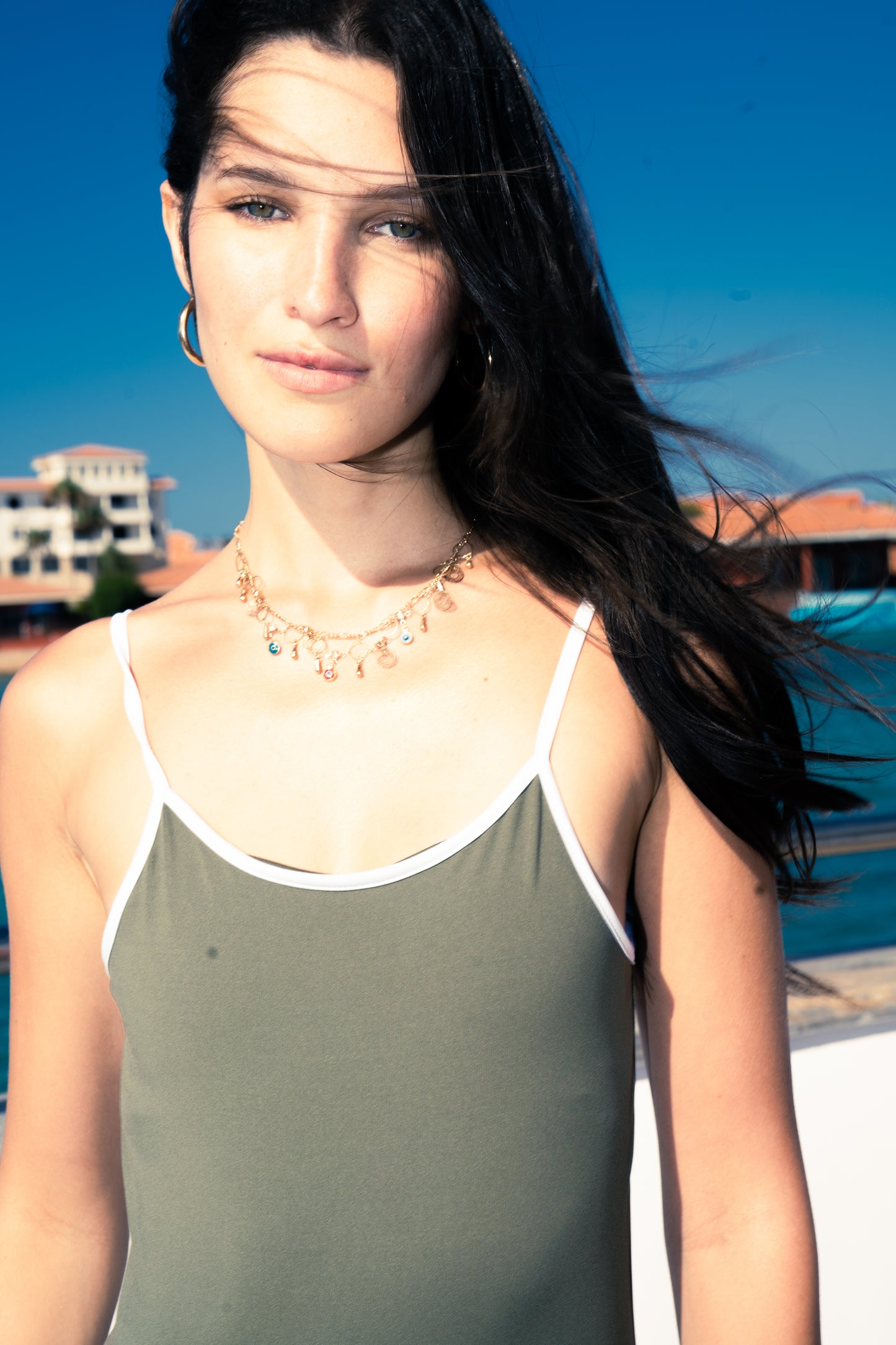 The Contrast Swimsuit - Olive