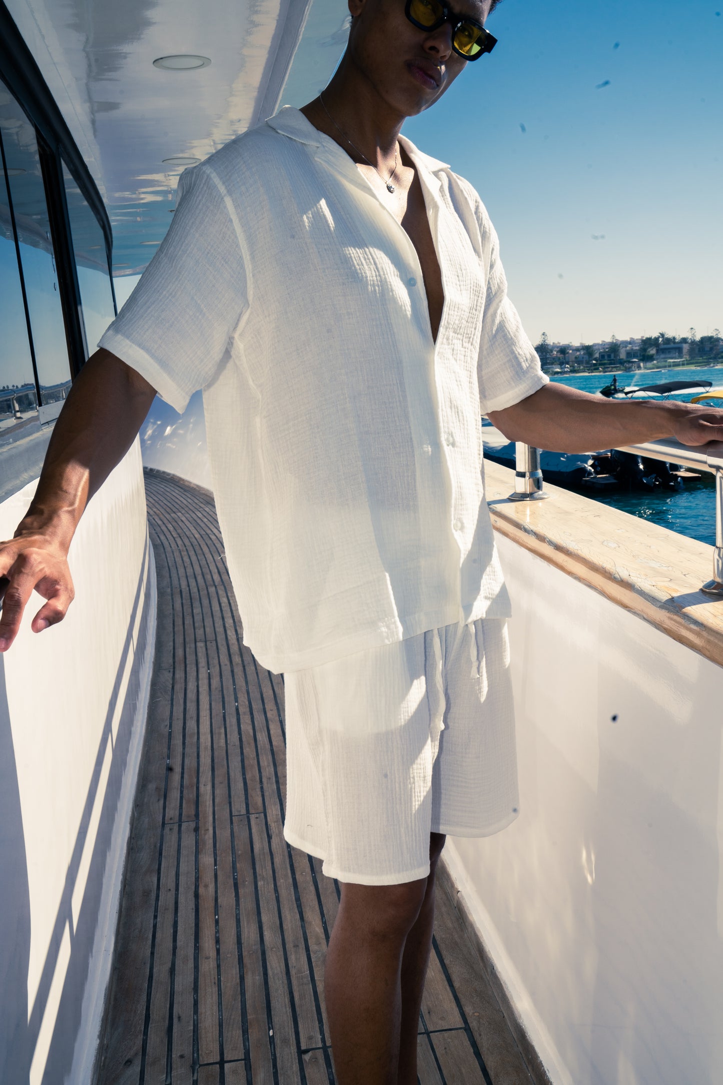 Man Linen Shorts - White
