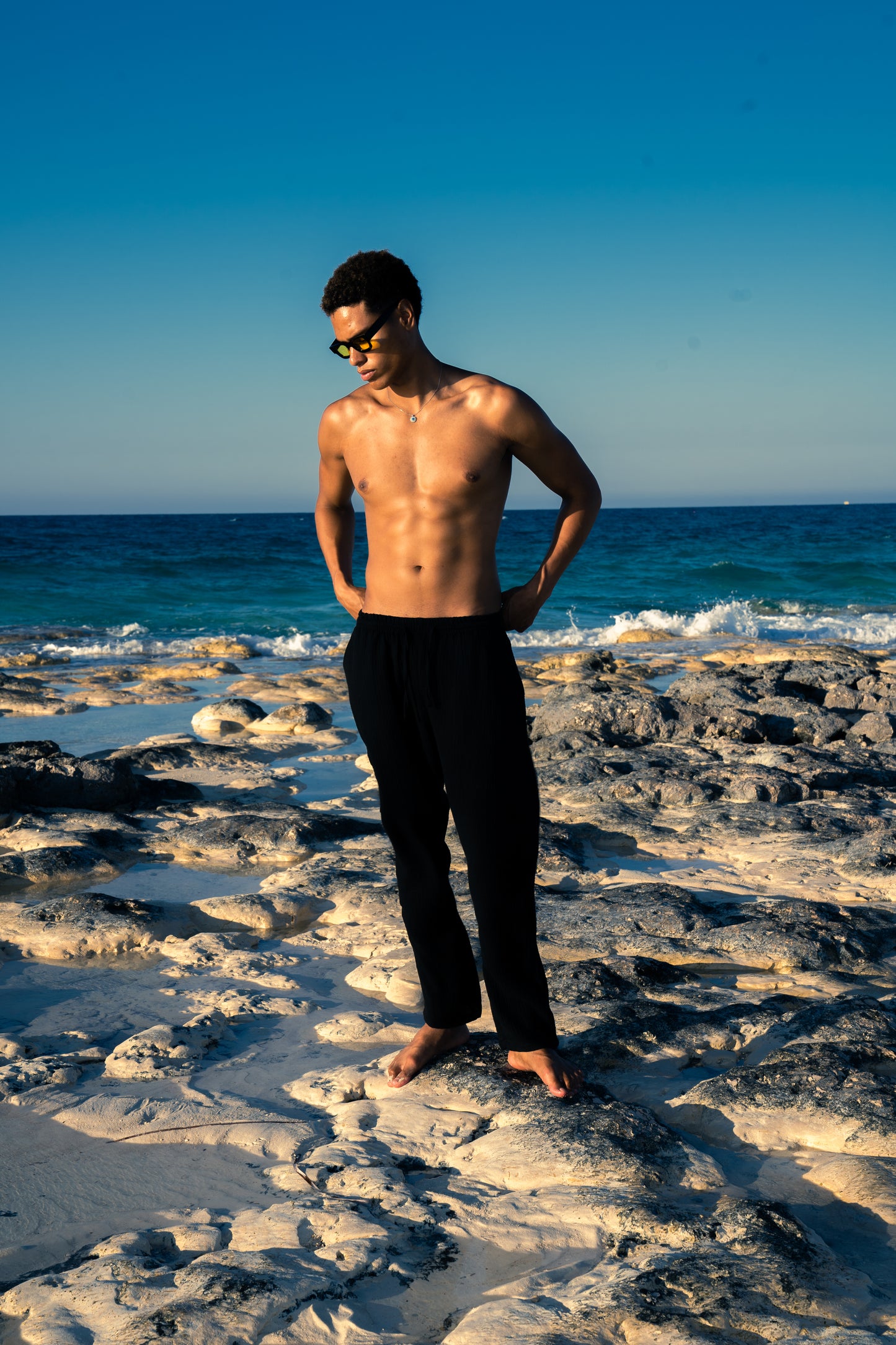 Man Linen Pants - Black