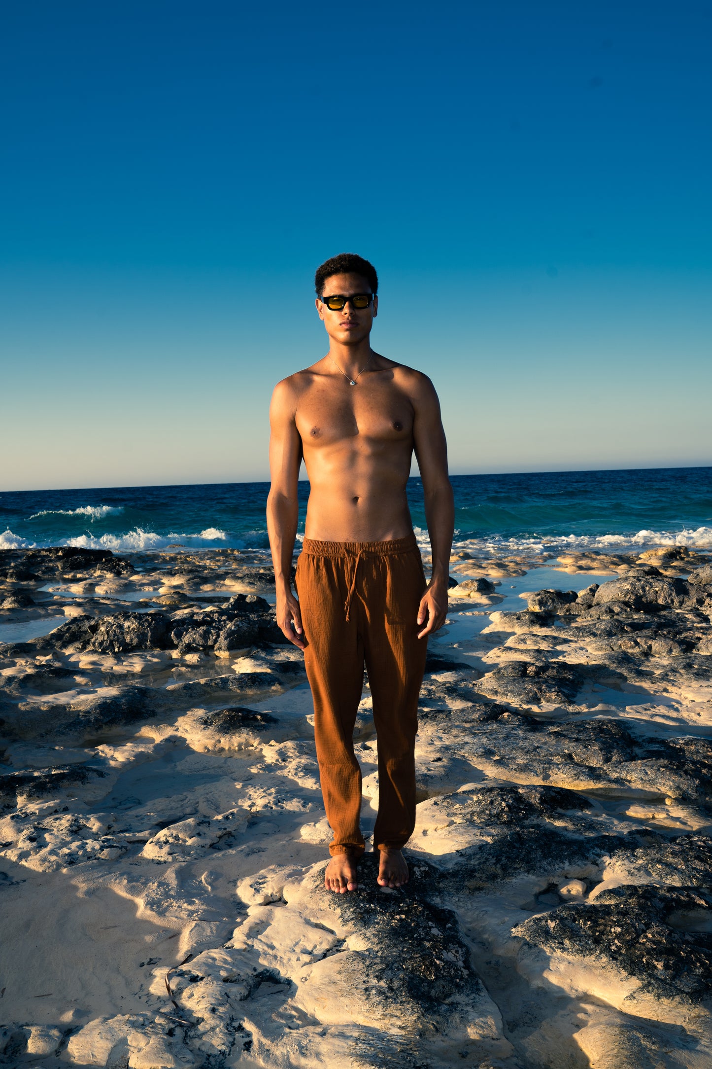Man Linen Pants - Brown