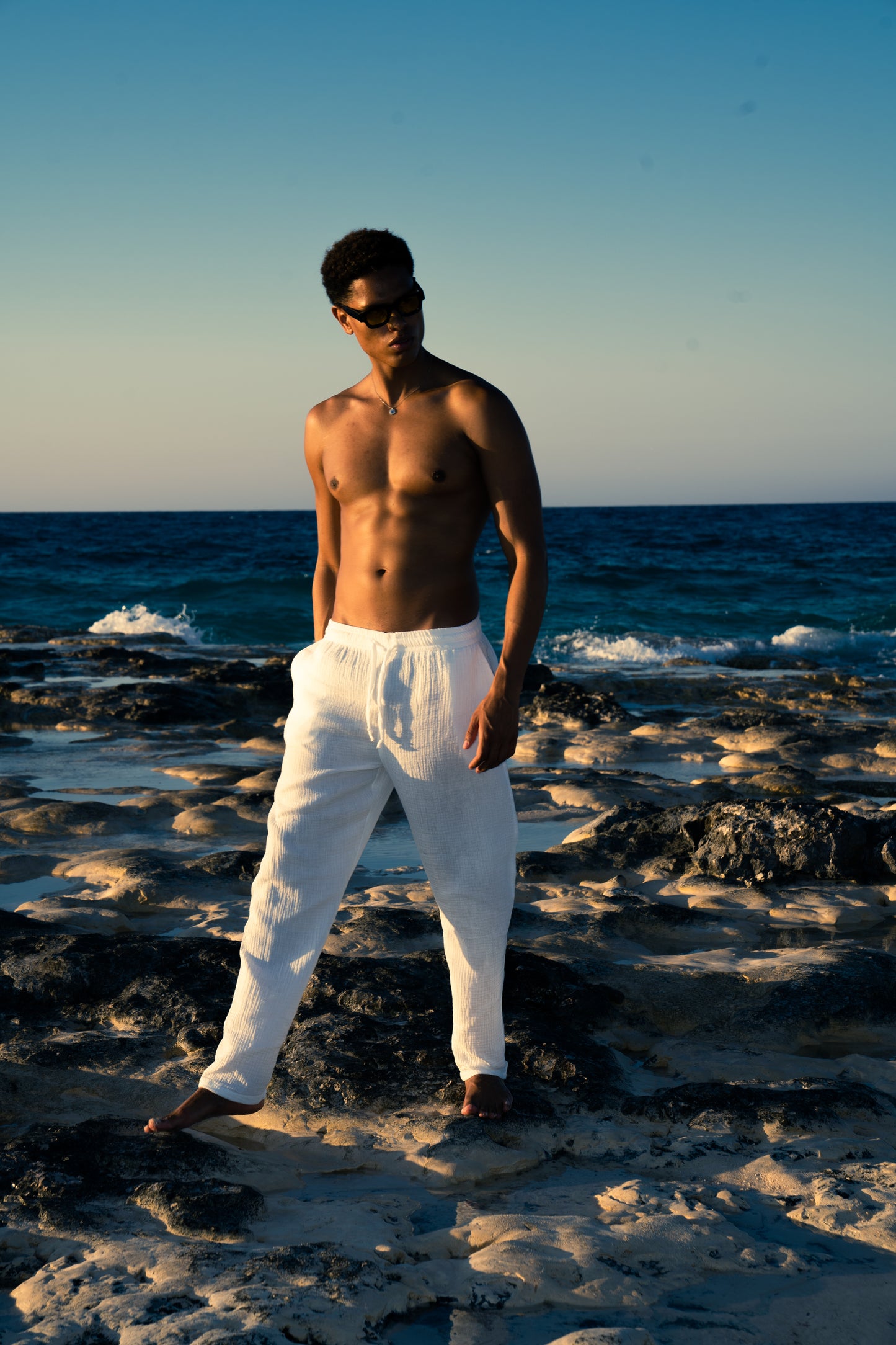 Man Linen Pants - White