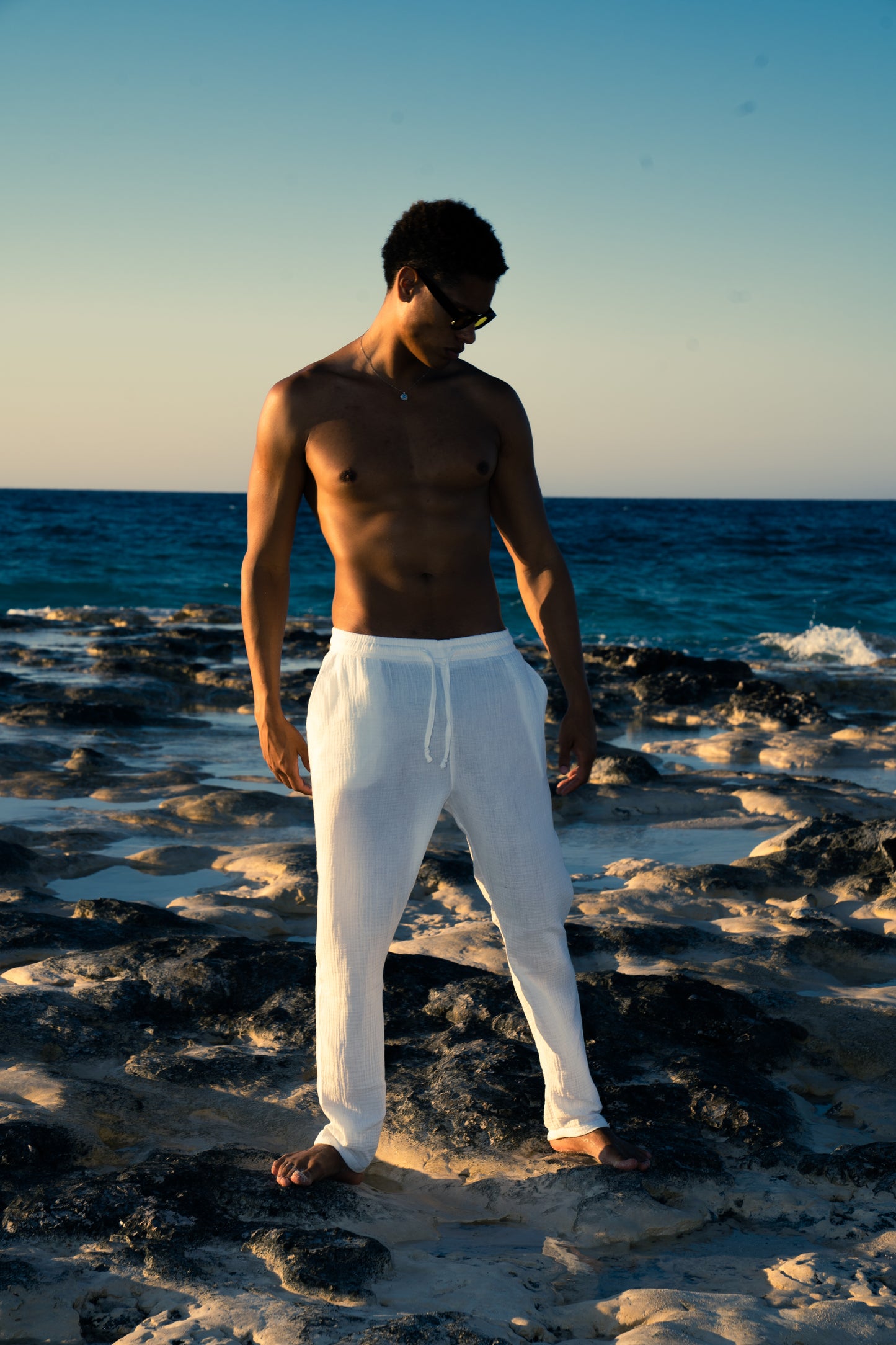 Man Linen Pants - White