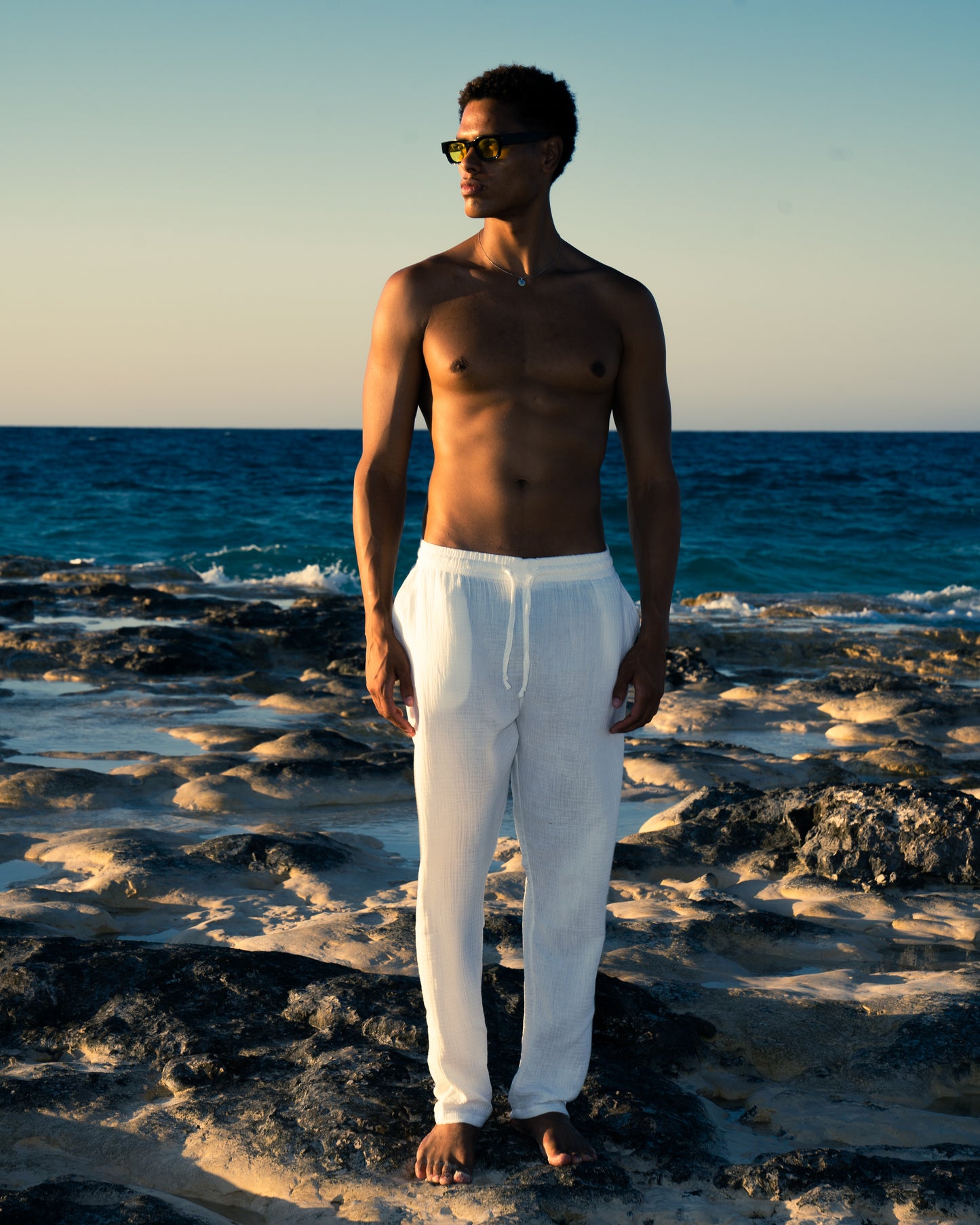 Man Linen Pants - White