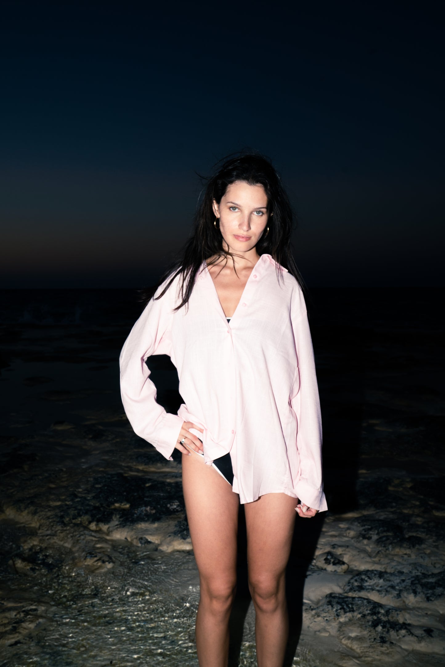 Women Linen Shirt - Pink