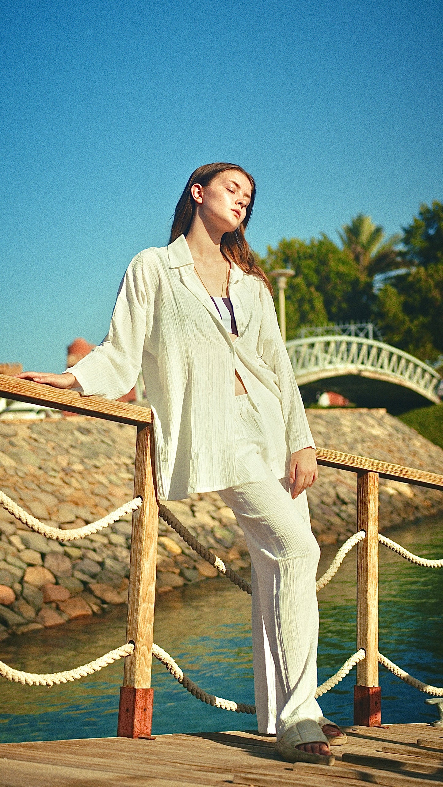 White Crochet Pants