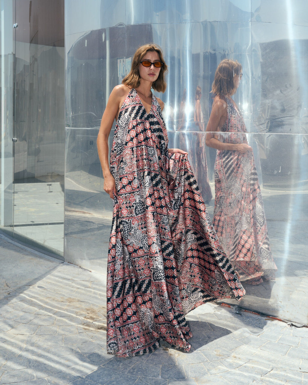 Desert Rose Silk Halter Dress