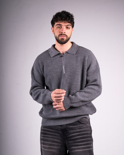 Trico Textured Quarter Zipper Oversized