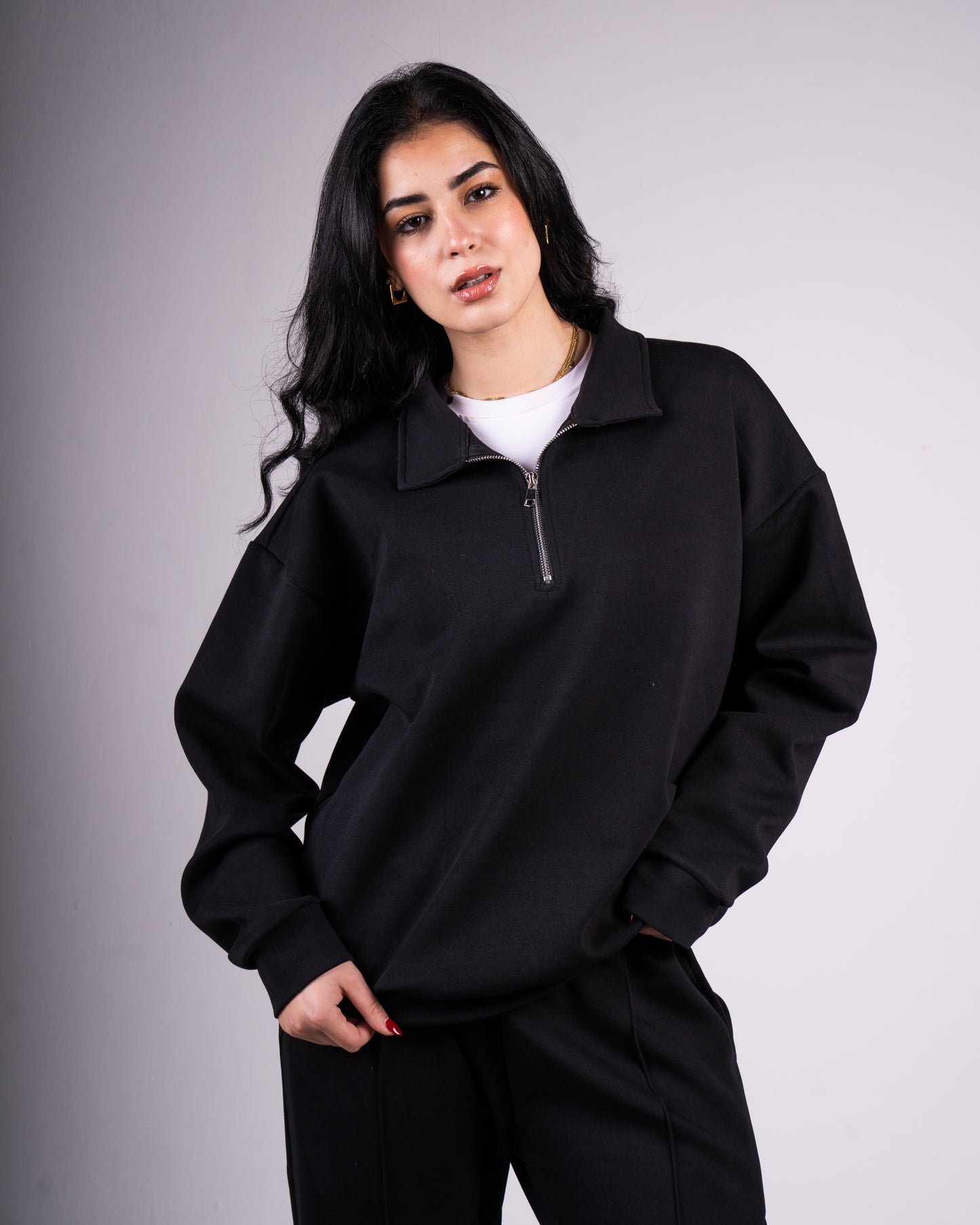 Unisex Textured Quarter Zipper