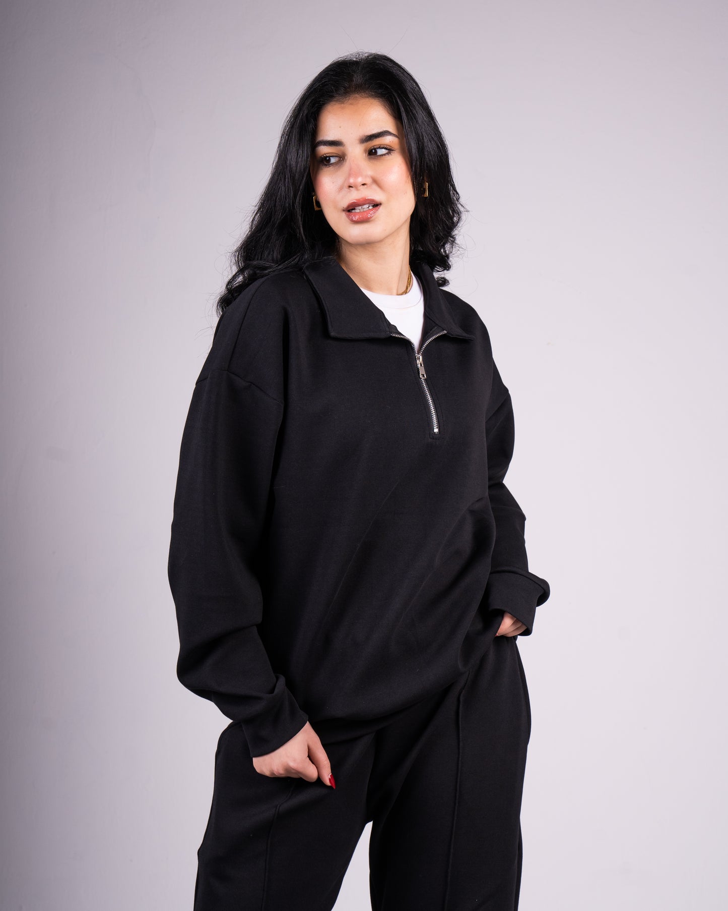 Unisex Textured Quarter Zipper