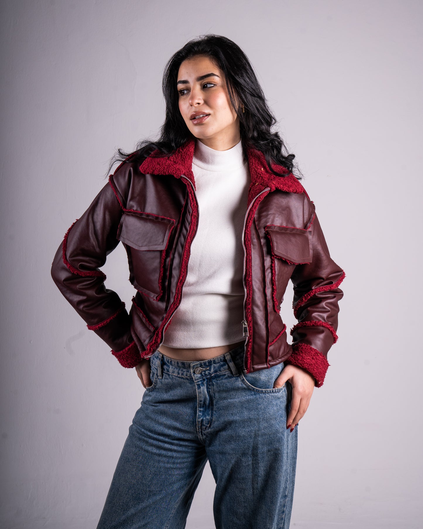 Fur-lined Leather Jacket