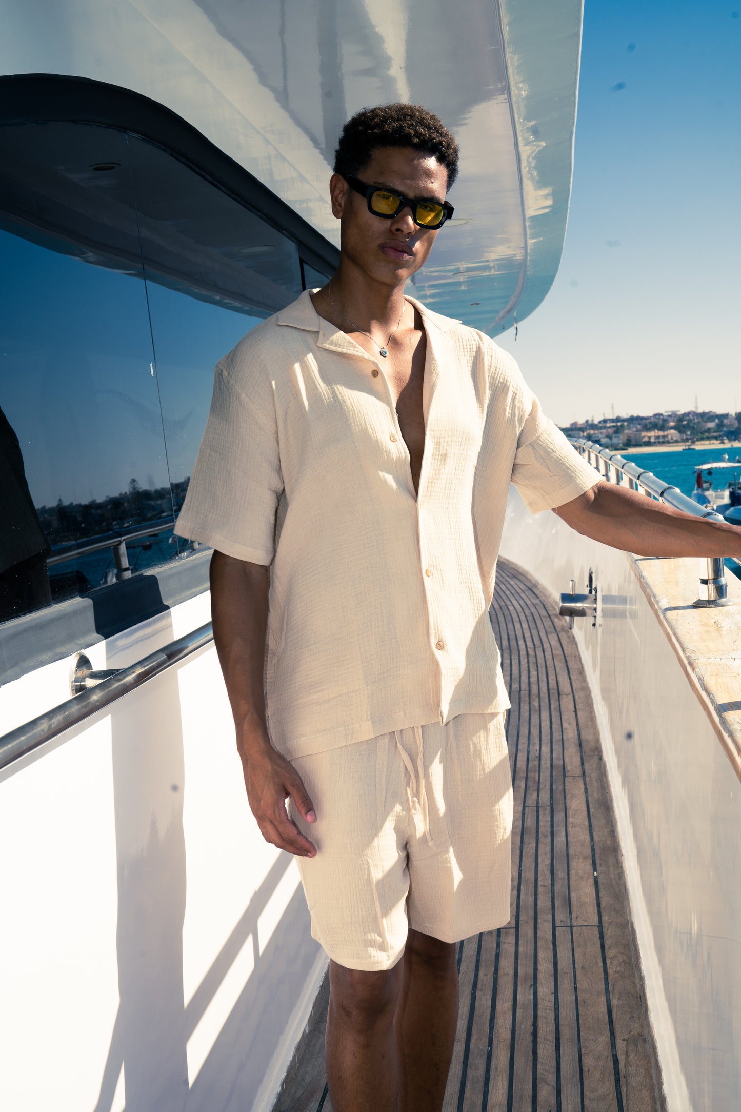 Man Linen Shorts - Beige