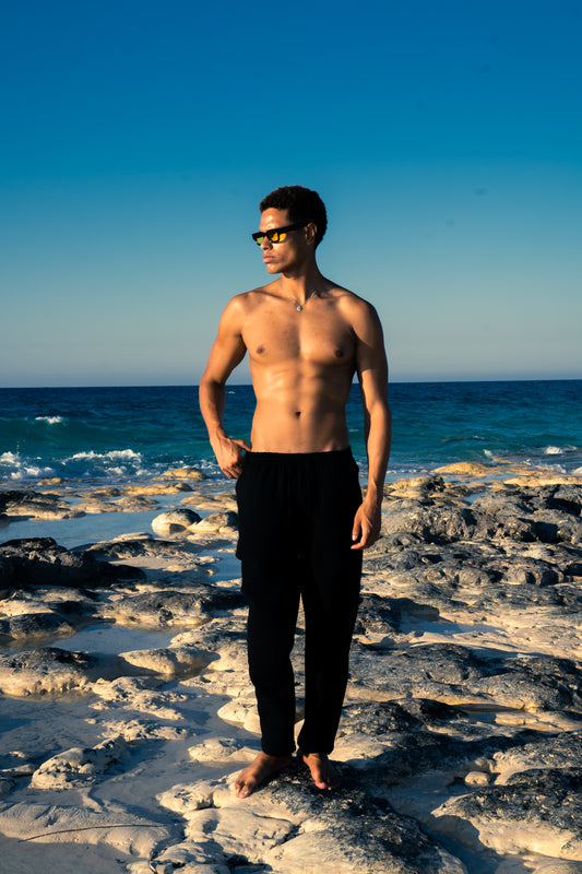 Man Linen Pants - Black