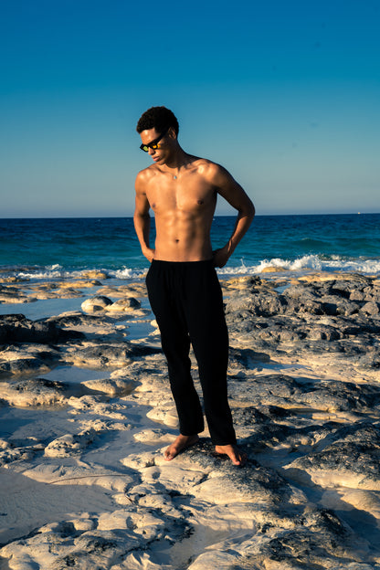 Man Linen Pants - Black