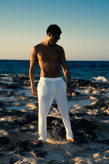 Man Linen Pants - White