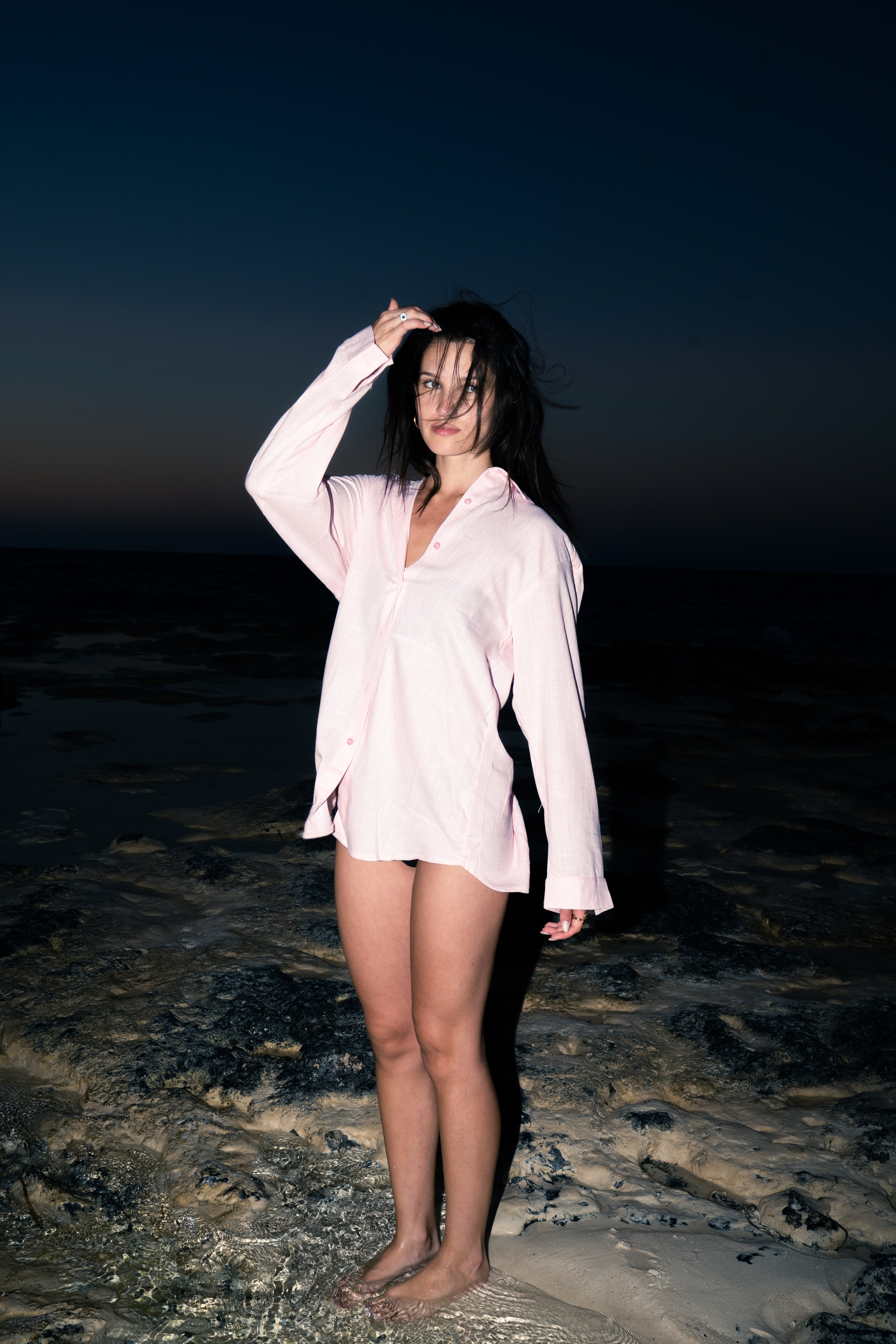 Women Linen Shirt - Pink