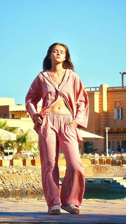 Rose Pink Linen Shirts