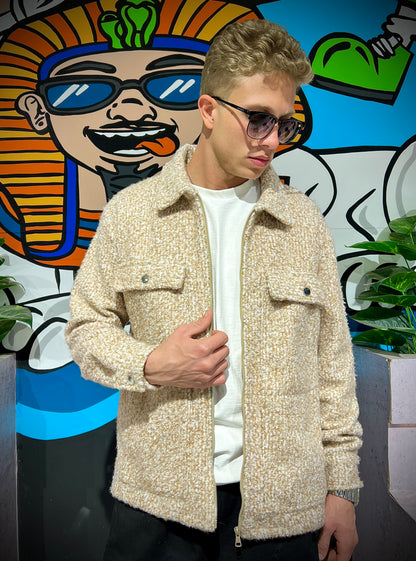 Unisex Beige Fur Jacket