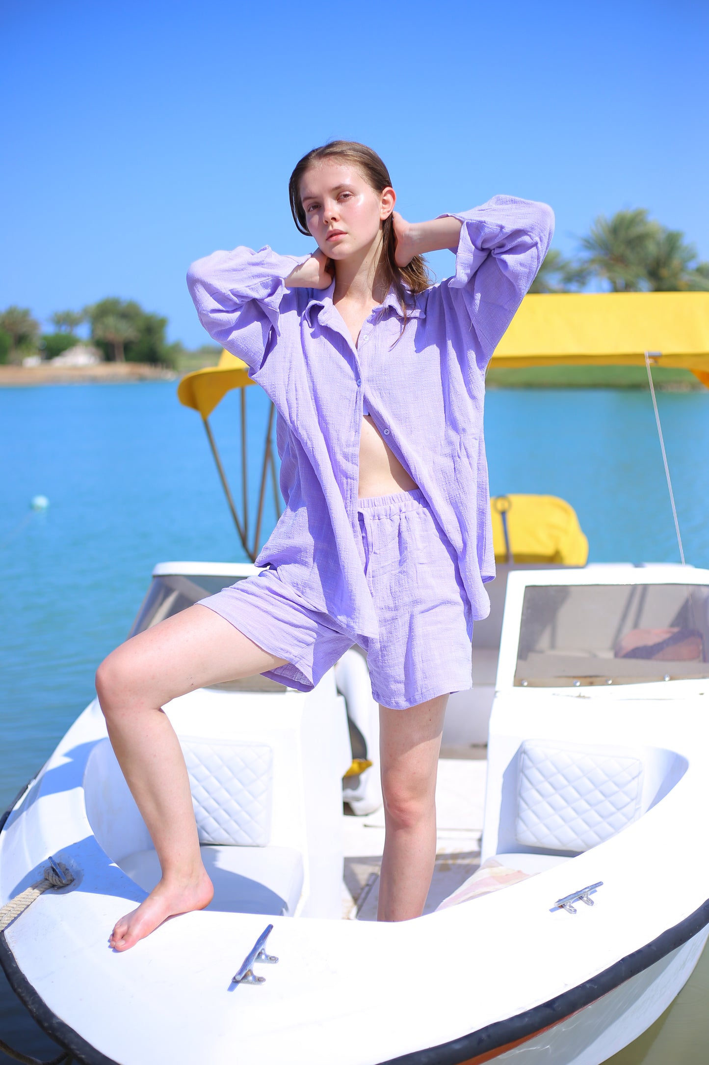 Violet LINEN shorts