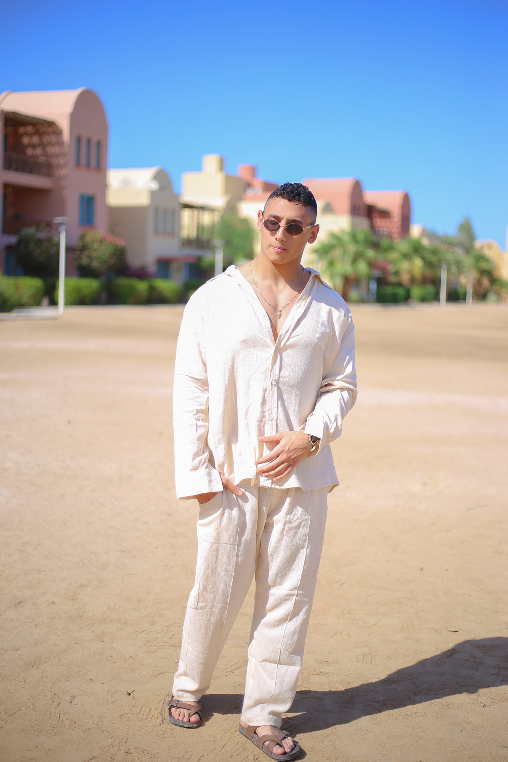 Front Pocket LINEN Pants SET