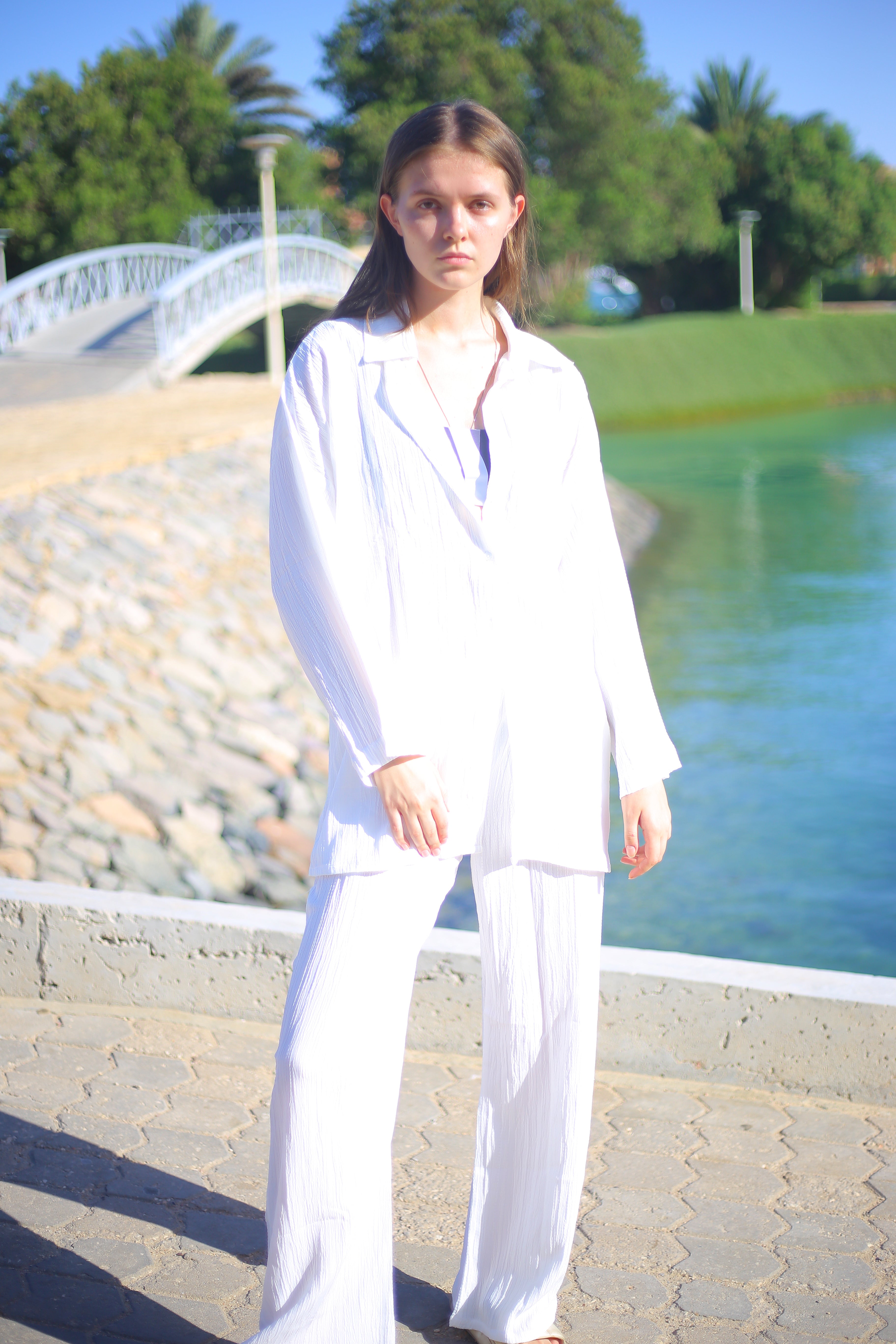 White Crochet Pants
