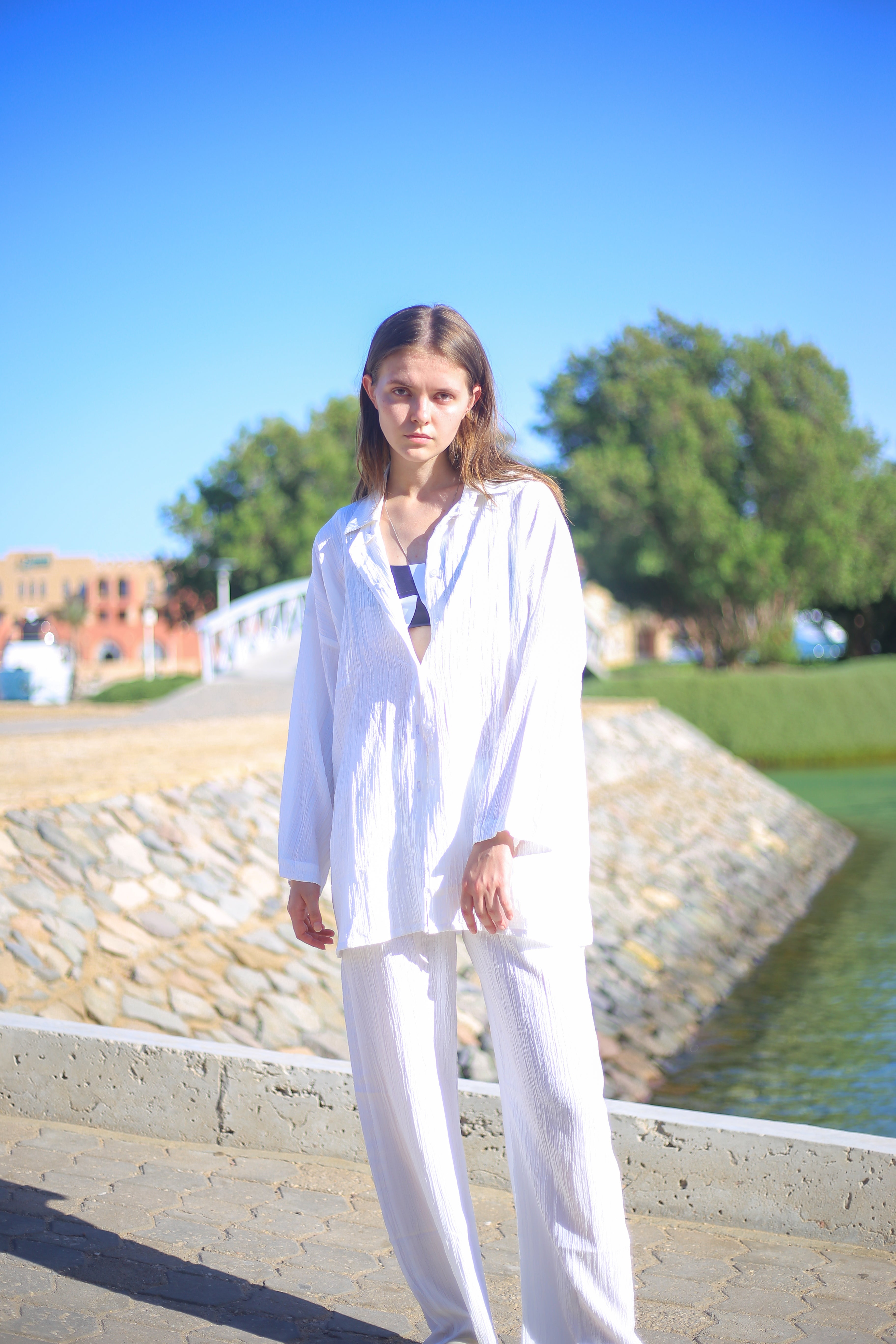 White Crochet Pants