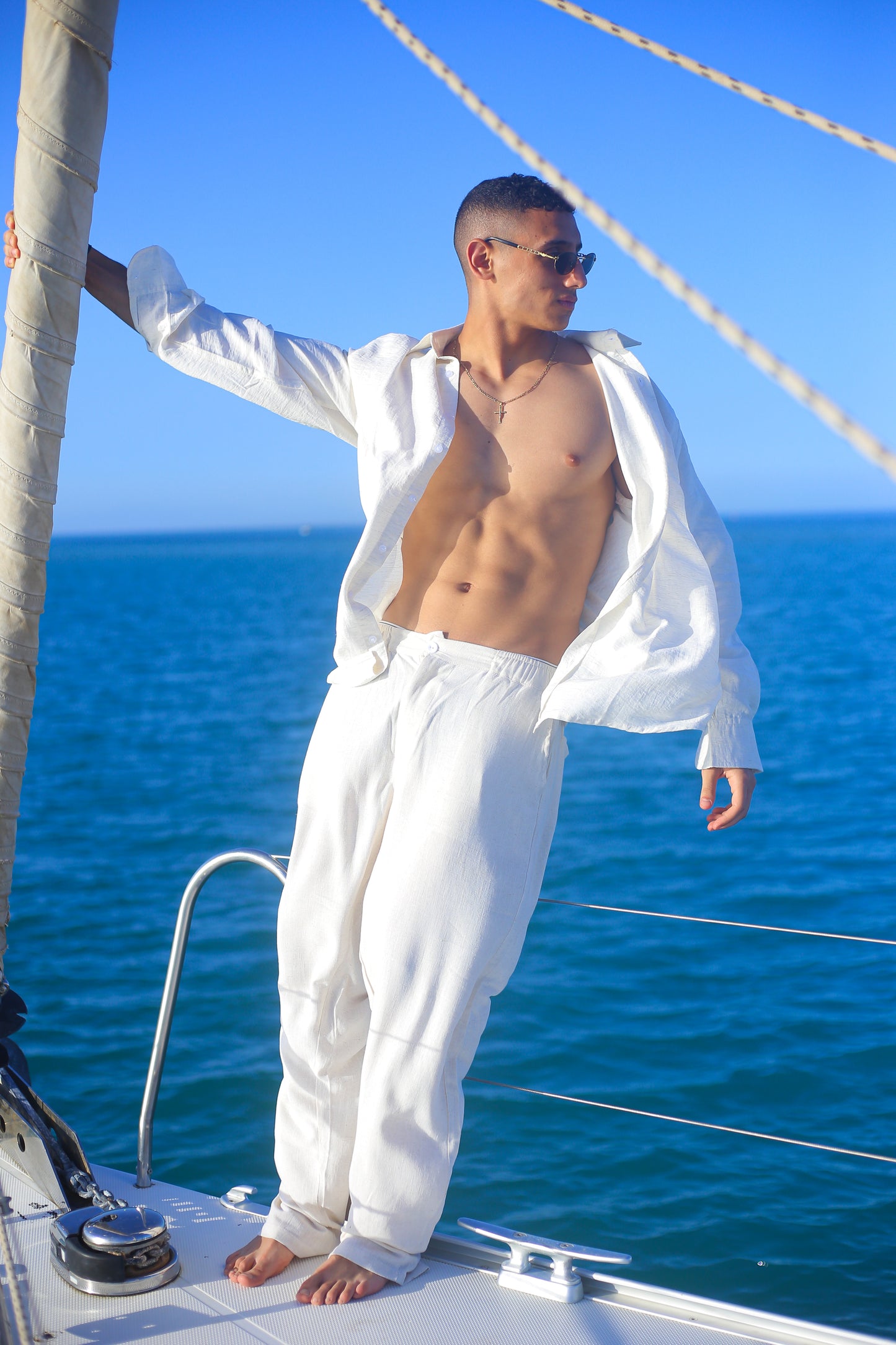 White LINEN Pants