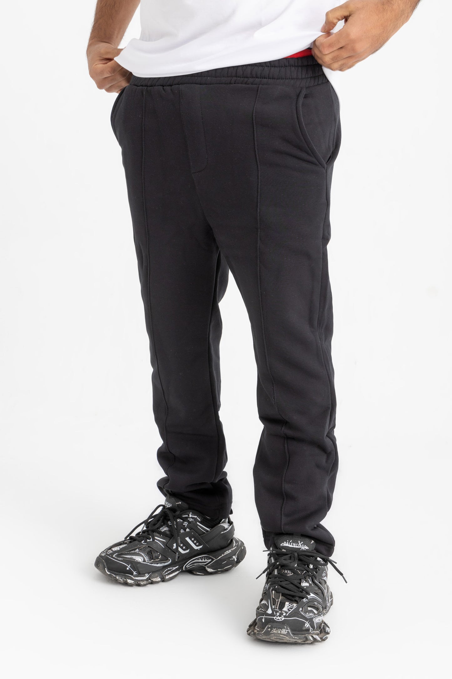 Black straight sweatpants