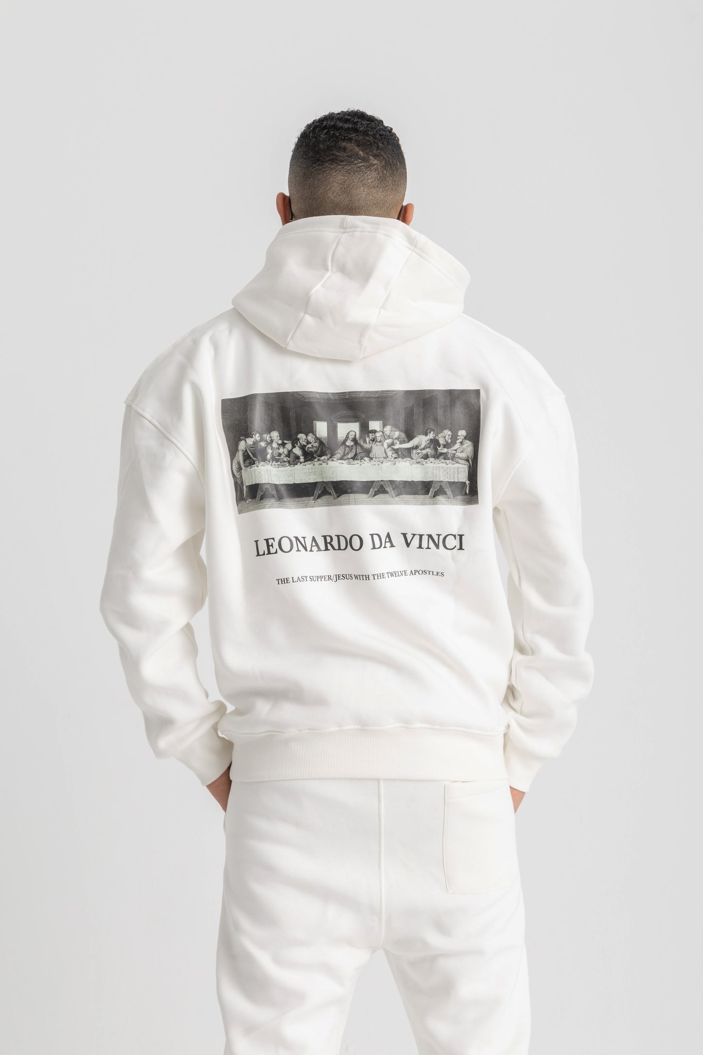 Leonardo Da Vinci White Hoodie