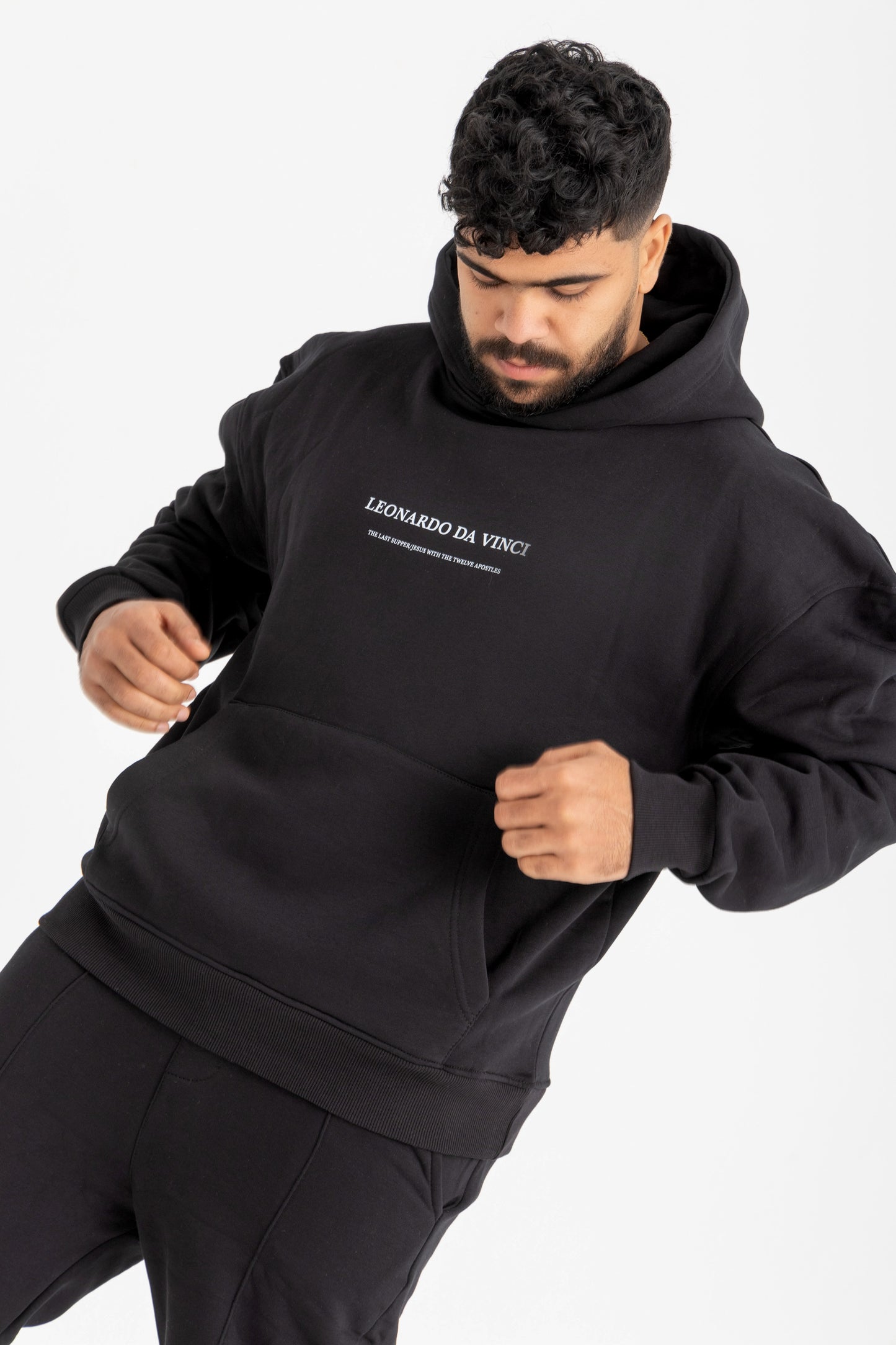 Leonardo Da Vinci Black Hoodie