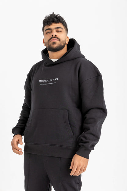 Leonardo Da Vinci Black Hoodie