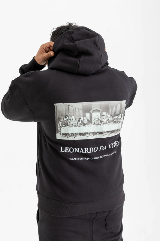 Leonardo Da Vinci Black Hoodie