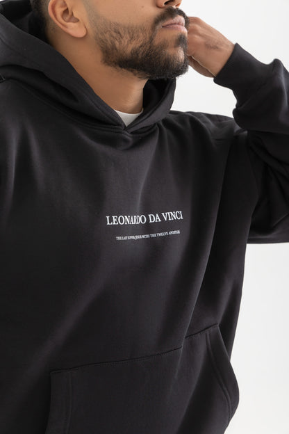 Leonardo Da Vinci Black Hoodie