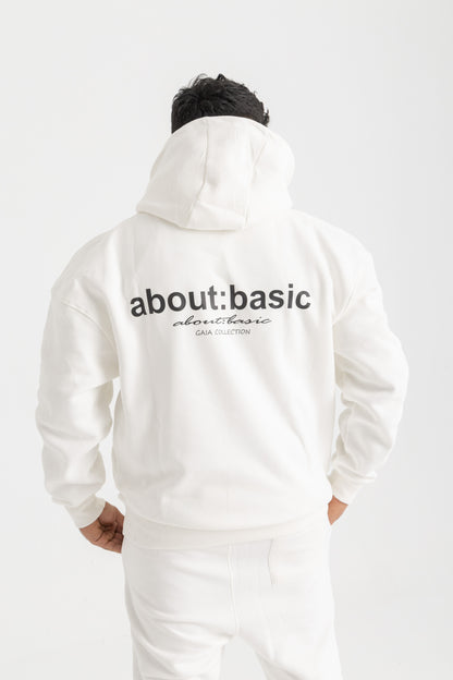 About Basic White Hoodie