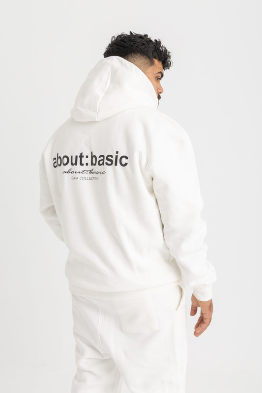 About Basic White Hoodie