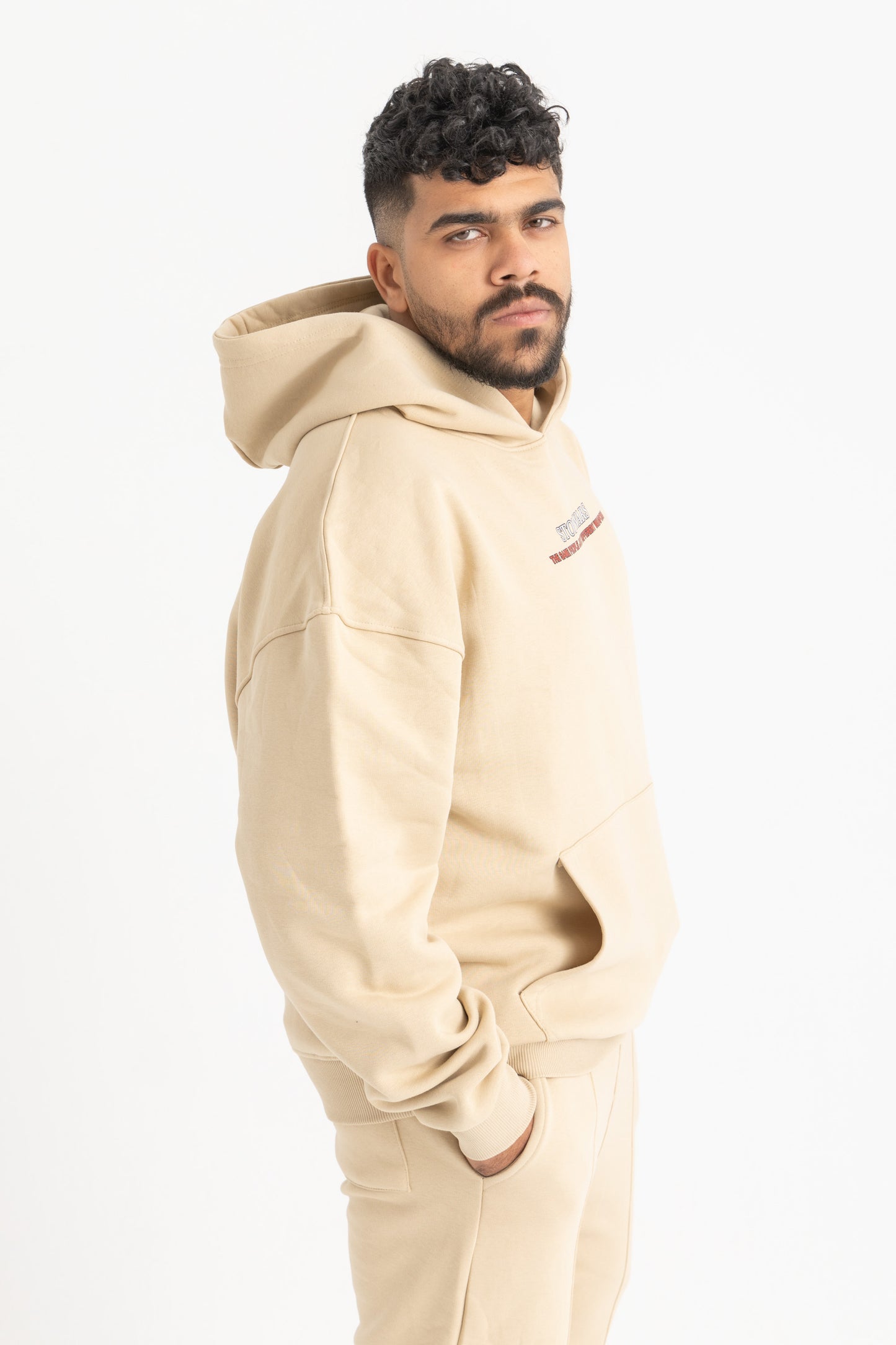 Stop Wars Beige Hoodie