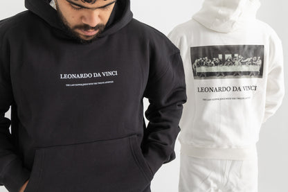 Leonardo Da Vinci White Hoodie