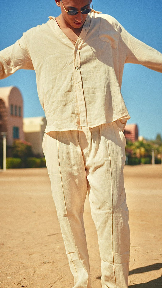 Beige LINEN Pants