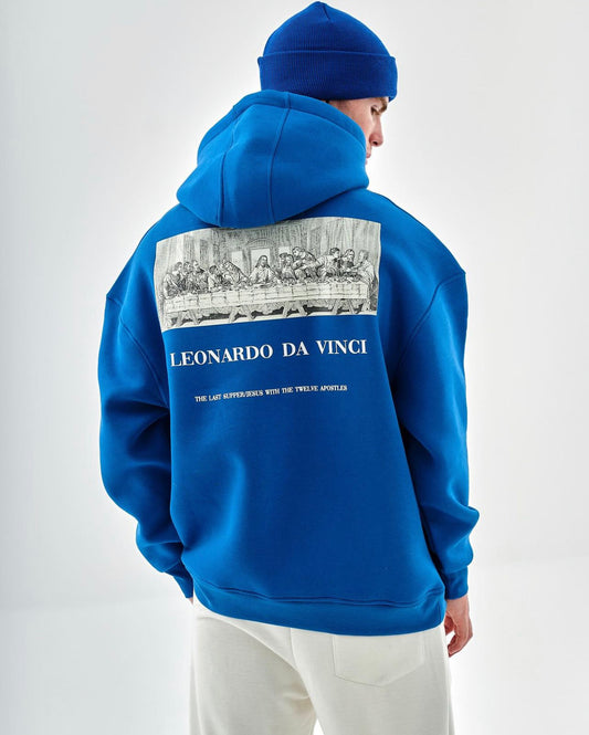 Leonardo Da Vinci Blue Hoodie