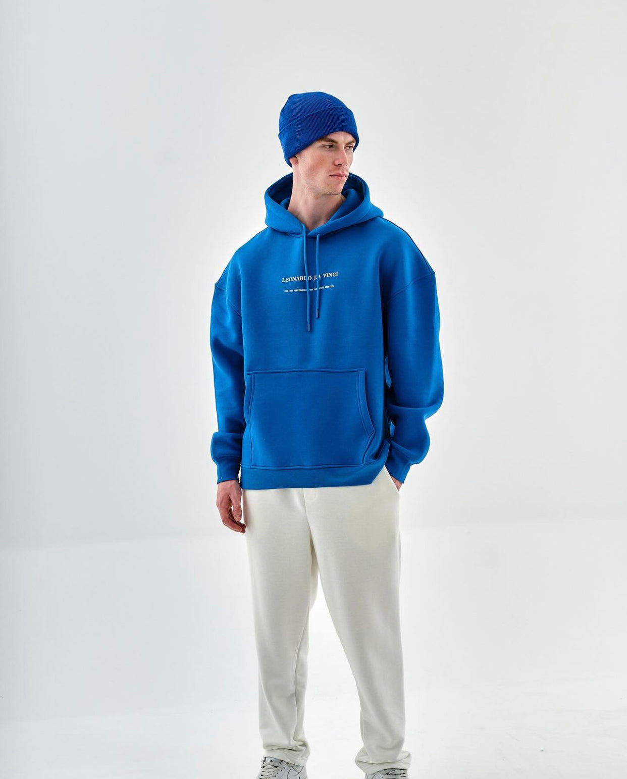 Leonardo Da Vinci Blue Hoodie